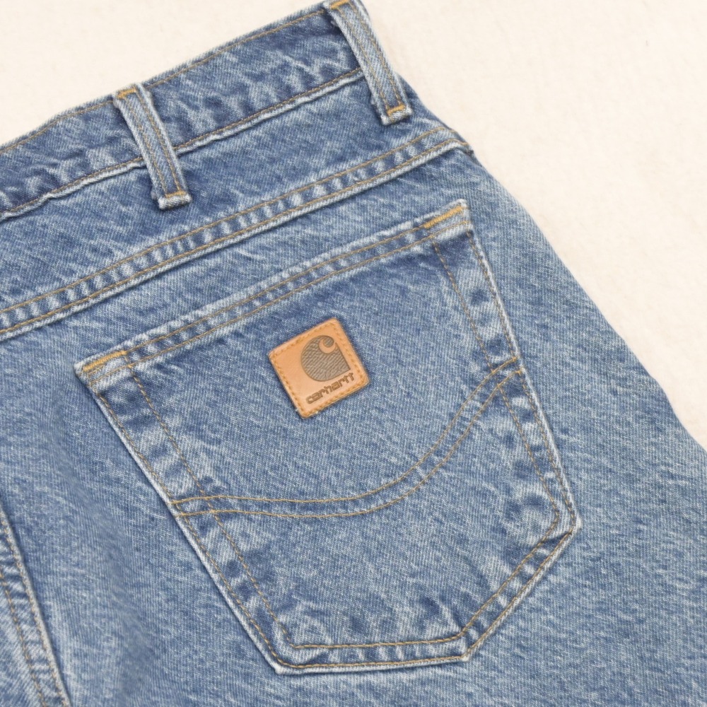 Carhartt B21DST Jeans Mens 34**x30 Blue Flannel Lined Denim Work Pants USA Made
